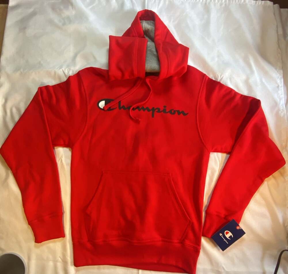 Champion Men's Powerblend Fleece Pullover Hoodie Team Red Scarlet